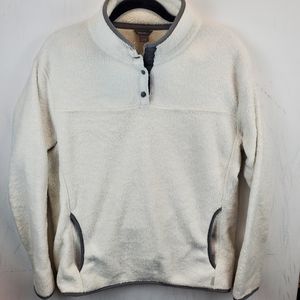Eddie Bauer white sherpa sweatshirt SZ L